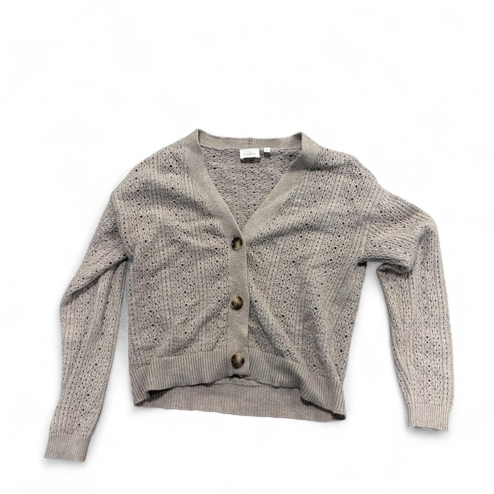 Cyrus Women's Grey and Tan Cardigan
